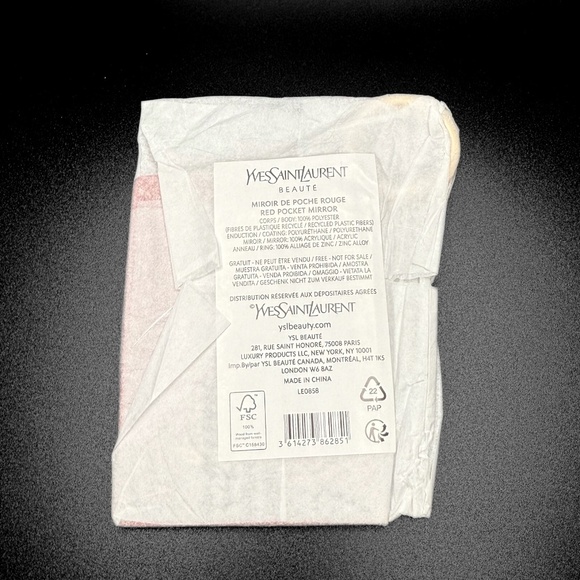 NWT YSL Beaute Red Compact Pocket Mirror Key Ring GWP VIP - Picture 3 of 3